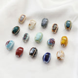 5pcs Oval Spacer Beads, Ceramic Oval Pendant, Ceramic Beads for Jewelry Making, DIY Beads Finding GZ434