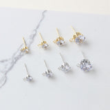 10PCS Tiny Ear Post with Loops, S925 Silver Ear Pin Nickel Free, Micro CZ Pave, 4mm,5mm,6mm,8mm 14K Gold Plated Stud Earring Finding ZZ068