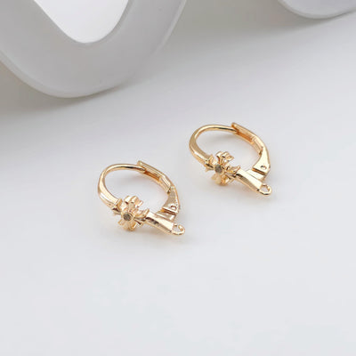 14K Gold Plated Oval Hoop Earring, Huggie Hoops Earring Parts, Lever Back, 15mm, Oval Hoop earring for Jewelry Making ZX328