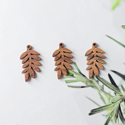 10PCS Leaf Shape Wood Charms, Wooden Pendant, Reclaimed Walnut Wood, Geometric Statement Wood Earrings Diy Ideas JT946