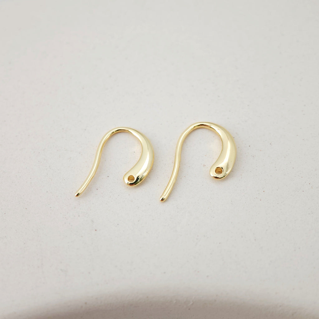 Fish Hooks, 18K Gold Plated Ear Wires, Gold Earring Earring Hooks, Ear Wires for Jewelry Making D0189