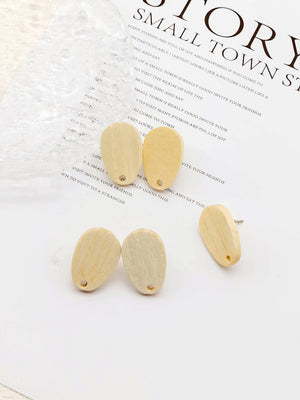 4PCS Wood Earrings, Oval Wooden Earrings for women, Reclaimed Ash Wood, Nickel Free, Geometric Statement Earrings Finding  JT902