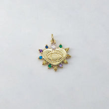 Cargar imagen en el visor de la galería, Dije de ojo malvado en forma de corazón, colgante de ojo esmaltado bañado en oro de 18 quilates, dije para hacer collares, accesorios de joyería S20624