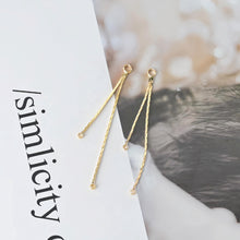 Load image into Gallery viewer, 10pcs 18k Real Gold Plated Chain Tassels with Loop, Hypoallergenic Earring Chain Connector for Studs, Jewelry making Findings ZX368