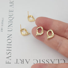 Load image into Gallery viewer, 4pcs Irregular Ear Post With Loop, S925 Silver Ear Pin Nickel Free Earrings, Geometric Ear Stud, Hypoallergenic Earring Findings ZX036