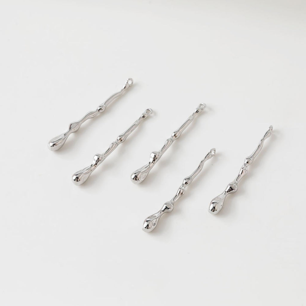 Drop Shaped Textured Pendant, Charm, 14K Gold/Silver Plated, Jewelry Making Findings ZZ021