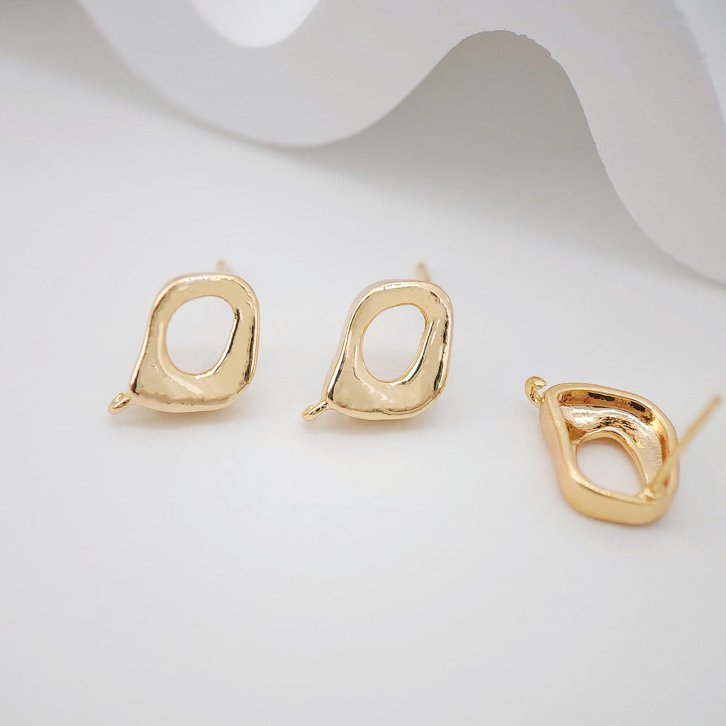 4pcs Irregular Ear Post With Loop, S925 Silver Ear Pin Nickel Free Earrings, Geometric Ear Stud, Hypoallergenic Earring Findings ZX036