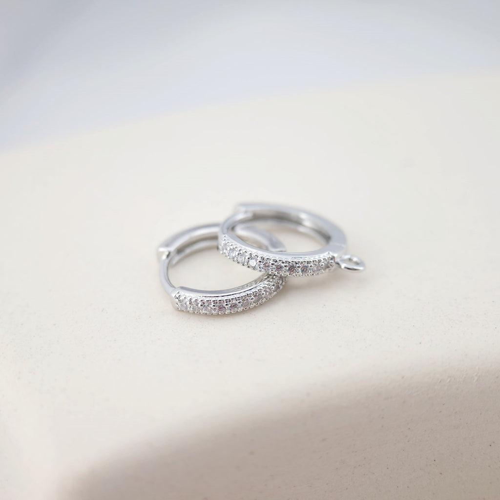 Cubic Zirconia Ear Hoops Multicolor Pave Crystal , 15.3*14mm, 18K Gold Plated Leverback Earrings, Huggie Hoops Earring D0155