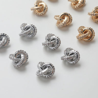 14K Gold CZ Pave Spacer Beads, Multi-ring Spacer Beads, Bracelet Making, Jewelry Finding GZ770