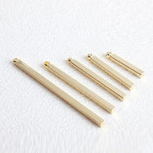 Load image into Gallery viewer, 10pc Long Bar Pendant, 18K Gold Plated Square Bar Charm, 1.5cm,2cm,2.5cm,3cm,3.5cm,4cm, Earring Making Findings ZZ060