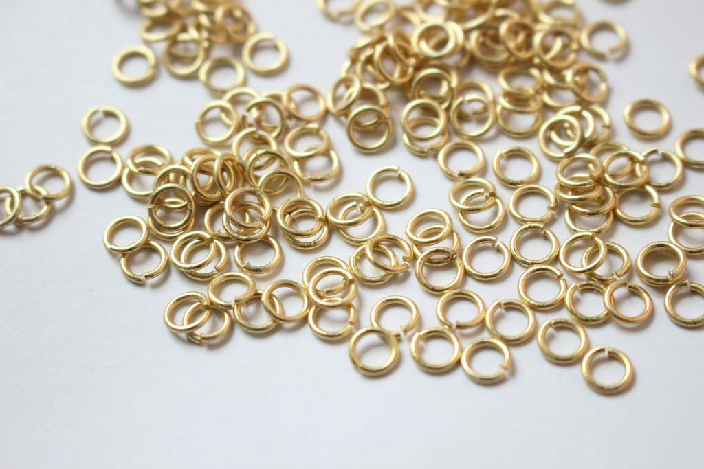 100pcs Matte Gold Jump Rings for Jewelry Making, Thickened Gold Plated Open Jump Ring, Jump Rings for Keychains , 4mm 5mm 7mm GZ321