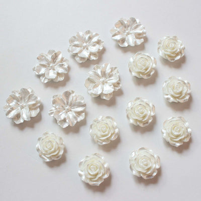 10 قطع من قلادة زهرة الأكريليك البيضاء، قلادة زهرة، 19 مم، 25 مم، سحر قطرة الأكريليك لصنع المجوهرات، العثور على الخرز بنفسك GZ301