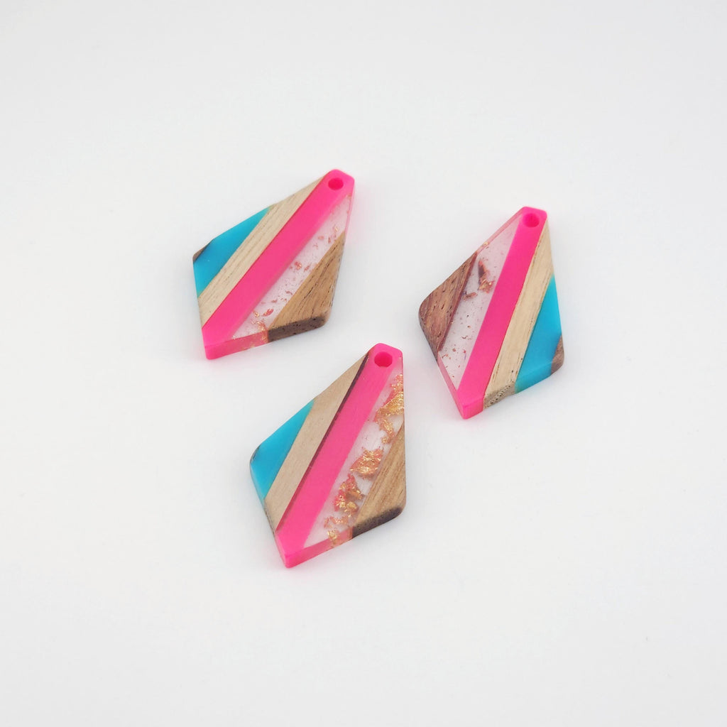 Rhombus Wooden Pendant, Wooden Pendant, Natural Pendant, Natural Jewelry Findings, Necklace Earring Making Findings JT1004