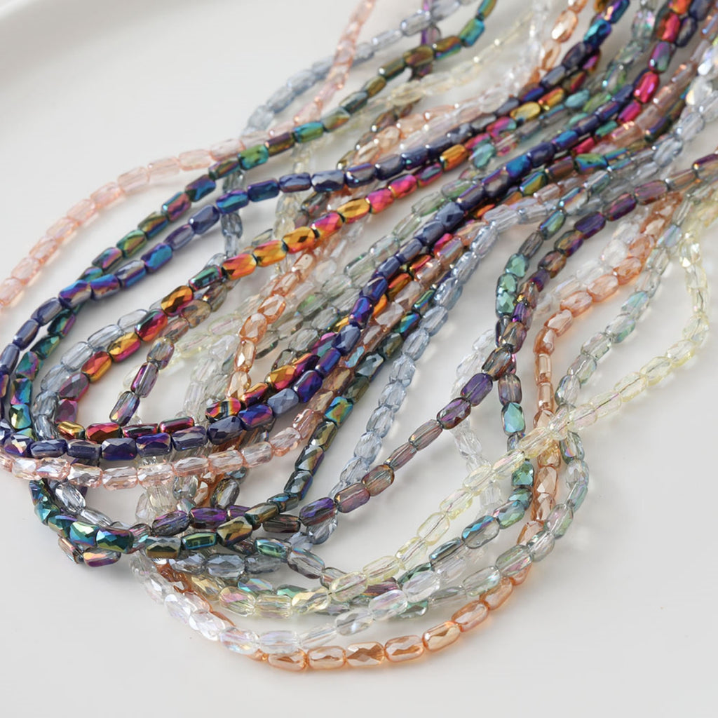 Rectangular Glass Beads, 6.4*4.1mm, Crystal Glass Loose Beads for Jewelry Making, DIY Beads Finding GZ544