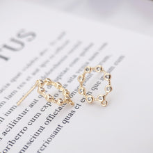 Load image into Gallery viewer, 4PCS Circle Ear Post with Loops, S925 Silver Ear Pin Nickel Free, Micro CZ Pave, 13mm, 18K Gold Plated Circle Stud Earring Finding ZX047