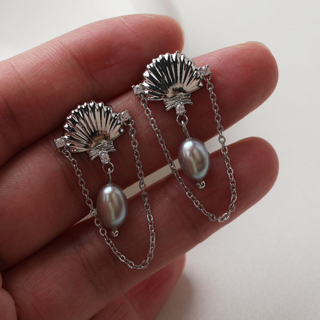 Shell Pave Cubic Earring Post, Shell Post, Gold/Silver, S925 Silver Pin Nickel Free Earrings, Hypoallergenic Earring Findings GT054