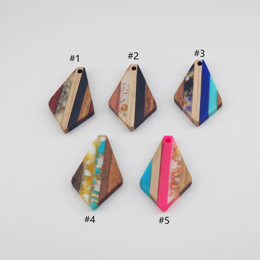 Rhombus Wooden Pendant, Wooden Pendant, Natural Pendant, Natural Jewelry Findings, Necklace Earring Making Findings JT1004