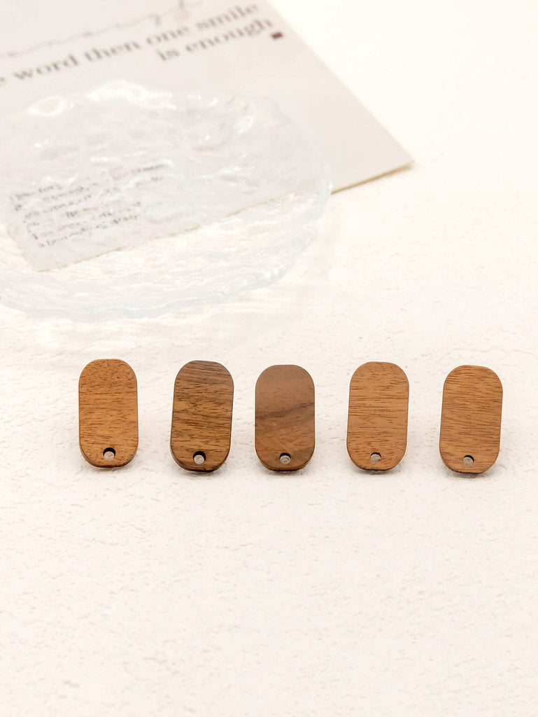 4PCS Wood Earrings,  Cylindrical Wooden Earrings for women, Reclaimed Walnut Wood, Nickel Free, Geometric Statement Earrings Finding  JT932