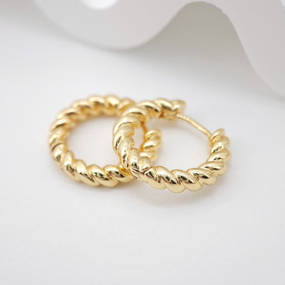 Gold Ear Hoops, 21x4mm, 18K Gold Plated Leverback Earrings, Huggie Hoops Earring S1065