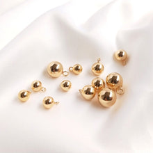 Load image into Gallery viewer, 10PCS Gold Ball Charms, 8mm,10mm, 18K Gold Plated Ball Charms, Round Ball Pendant,  Necklace Charms, Jewelry Findings TH007-S1232