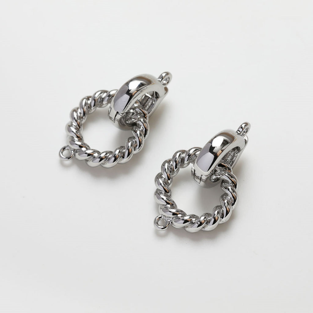 Twist Loop Clasp, Necklace Connector, 14K Gold/Silver Plated, Neckalce Bracelet Making Pendant, Jewelry Supply Finding GZ228