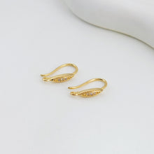 Load image into Gallery viewer, 4pcs 18K Gold Plated Ear Wires, Oval Cubic Pave Earring Hooks, Nickel Free, Fish Hooks, Ear Wires for Jewelry Making D0137