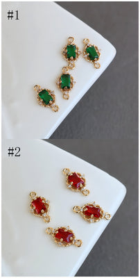 CZ Vintage Charm, 18K Gold Plated Connector, 15mm, Necklace Bracelet Making Pendant HL050-F042