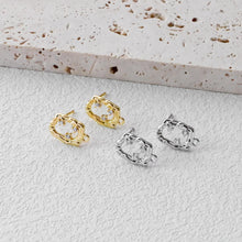 Load image into Gallery viewer, Rectangular CZ Earring Post With Loops, S925 Silver Pin Nickel Free Post, 18K gold Plated, Hypoallergenic Earring Findings D0433