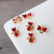 Load image into Gallery viewer, 10pcs Tiny Bow Connector, 14k Gold CZ Pave Pendant, Bracelet Necklace Pendant, Real Gold Plated, Jewelry Findings HL105-F103