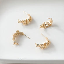 Load image into Gallery viewer, C Shape Irregular Earrings Post, 14K Gold, S925 Silver Ear Pin Nickel Free Earrings, Ear Stud Hypoallergenic Earring Findings GE077-D0014