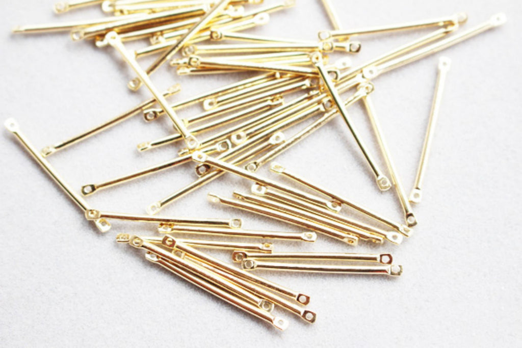 10pc Long Bar Connector, 18K Gold Plated Bar Charm, 20mm,25mm,30mm,35mm,40mm Earring Making Findings GZ178