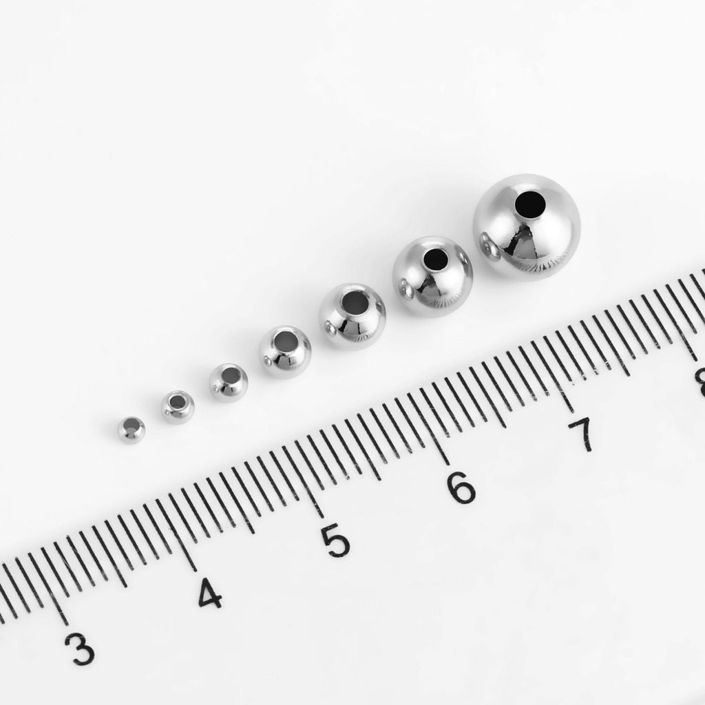 White Gold Plated Beads, Gold Spacer Beads, 14k gold round beads,3mm/4mm/5mm/6mm, Spacer Beads For Jewelry making