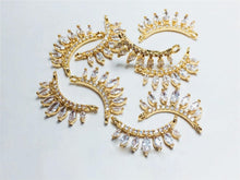 Load image into Gallery viewer, CZ Pave Crown-shaped Charm, Cubic Zircon Crystal Pendant, Bracelet Necklace Pendant, 14K Real Gold Plated, Jewelry Findings STG009-F109