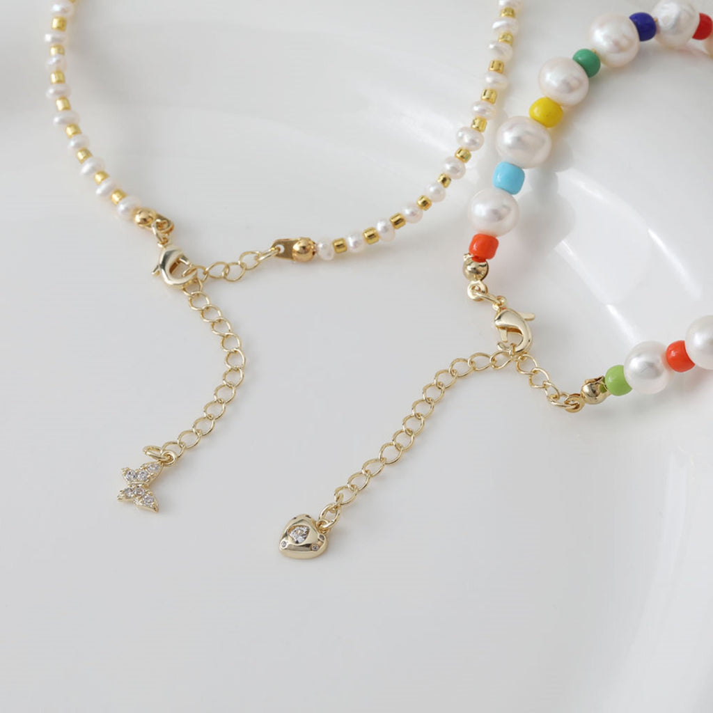 سلسلة تمديد بمشبك مخلب جراد البحر بطول 73.4 مم، يد، قمر، فراشة، قلادة مطلية بالذهب عيار 14 قيراطًا، نتائج صنع السوار ZZ047