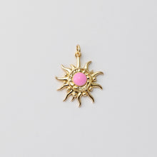 Load image into Gallery viewer, Sun Pendant, Enamel Sunshine Charms, 18K Gold Plated Sun Charms, For Bracelet And Necklace Making, Jewelry Findings S1412