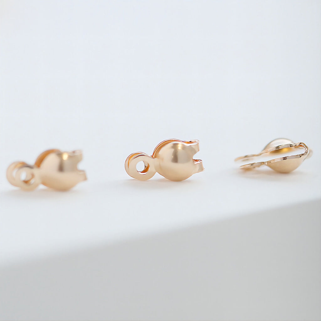 10pcs 14K Gold Filled Clamshell Bead Tips, Calottes Crimps, Bead Ends (4x7mm), Jewellery Making Findings B034