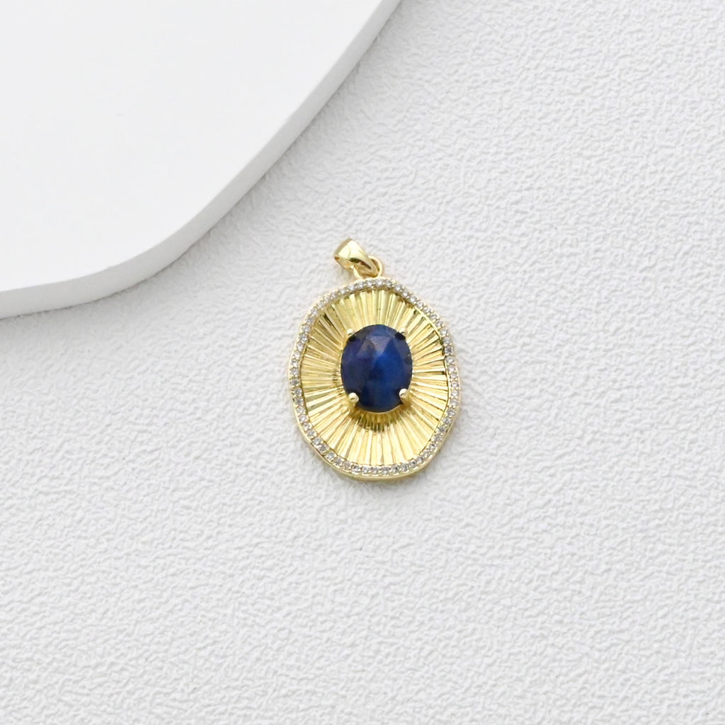 Pleated Square Pendant, Oval Pendant, Cross Heart Charms, Pave CZ, 18K Gold Plated, For Necklace Making, Jewelry Findings S1355