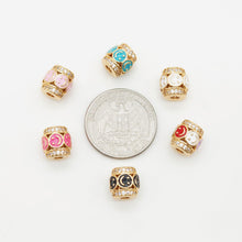 Load image into Gallery viewer, Barrel Column Beads, Spacer Beads, Enamel Emoji Beads, Happy Face, 18K Gold Plated Bracelet Necklace Making Jewelry Finding S20349