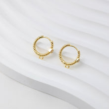 Load image into Gallery viewer, Helical zircon Earring Hoop, Gold Plated Huggie Hoop Earring with Loop, Huggie Hoops DIY Earring  Findings,Handmade Earring Supplies D0098