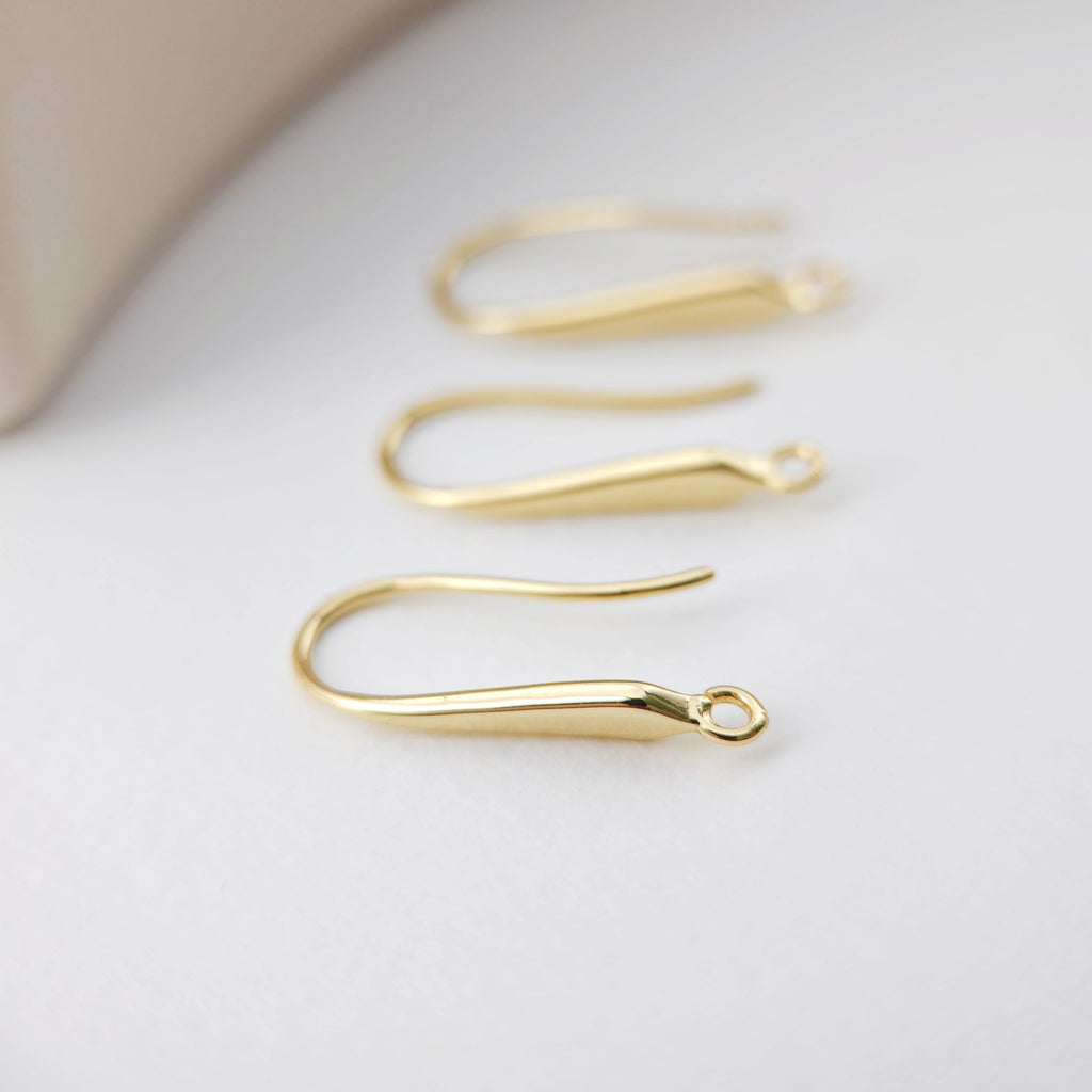 Fish Hooks, 18K Gold Plated Ear Wires, Gold Earring Earring Hooks, Ear Wires for Jewelry Making D0167