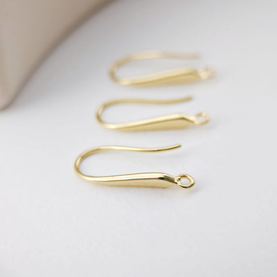 Fish Hooks, 18K Gold Plated Ear Wires, Gold Earring Earring Hooks, Ear Wires for Jewelry Making D0167