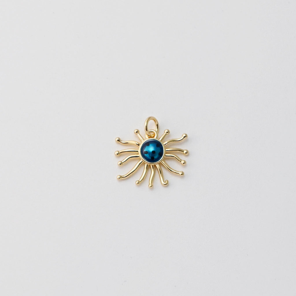 Sun Pendant, Enamel Irregular Charms, 18K Gold Plated Sunshine Charms, For Bracelet And Necklace Making, Jewelry Findings S1411