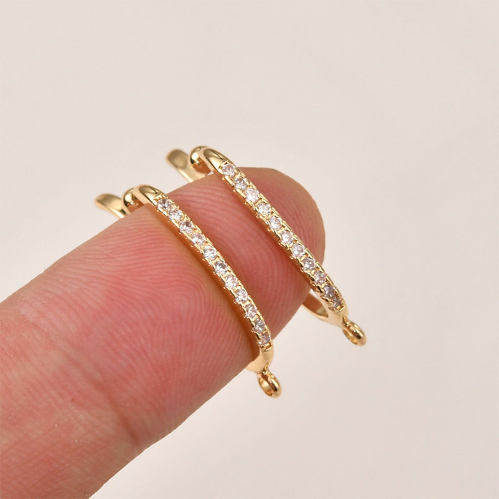 سوار أذن غير ثاقب، سوار أذن مزود بحلقة، مرصع بأحجار الزركونيا المكعبة، 26 مم، مطلي بالذهب/الفضة عيار 18 قيراطًا، أداة العثور على الأقراط بنفسك LL237