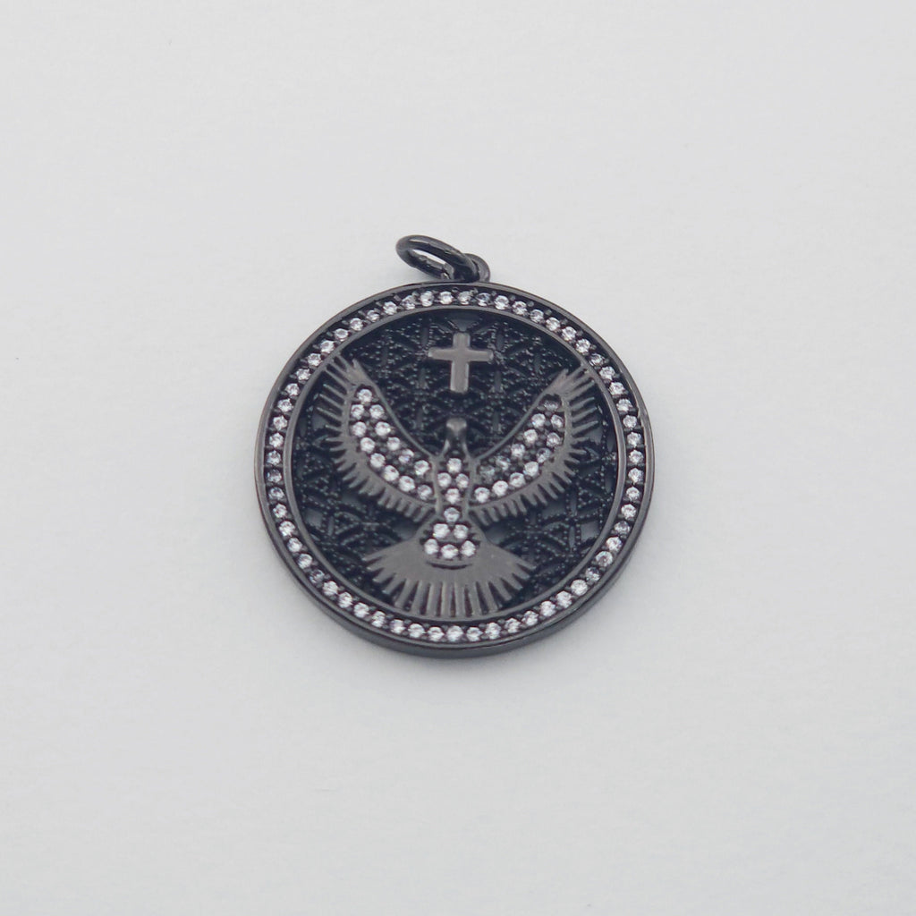 The Eagle Charms, 18K Gold Plated Cubic Micro Pave Eagle Pendant, 17.5*18mm, Necklace Making Charms, Jewelry Findings S1153