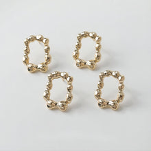 تحميل الصورة إلى عارض المعرض، قرط مستطيل غير منتظم، ذهبي/فضي، أقراط فضة S925 خالية من النيكل، نتائج قرط متقطرة مضادة للحساسية GE051