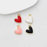 Heart Charm, Enamel Heart Charms, Love Charms, 18K Gold Plated Heart Pendant, Necklace And Bracelet Making, Jewelry Findings S1363