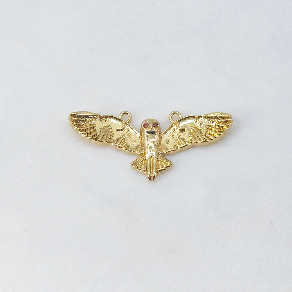 Owl Charms, 18K Gold Plated Cubic Micro Pave Charms, The Owl Pendant, Necklace charms, Jewelry Findings S20628