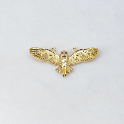 Owl Charms, 18K Gold Plated Cubic Micro Pave Charms, The Owl Pendant, Necklace charms, Jewelry Findings S20628