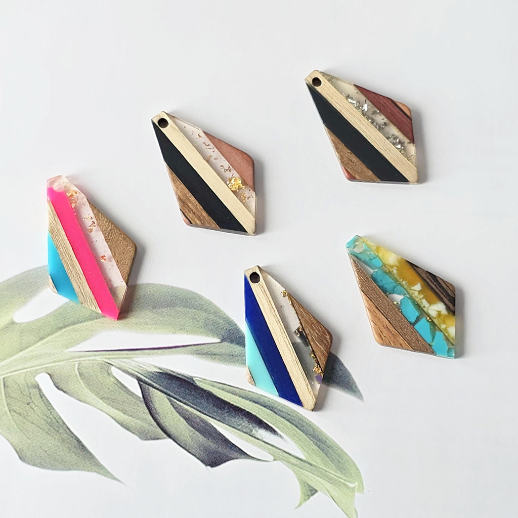 Rhombus Wooden Pendant, Wooden Pendant, Natural Pendant, Natural Jewelry Findings, Necklace Earring Making Findings JT1004