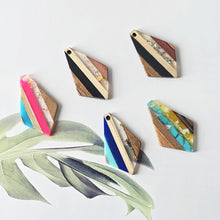 Load image into Gallery viewer, Rhombus Wooden Pendant, Wooden Pendant, Natural Pendant, Natural Jewelry Findings, Necklace Earring Making Findings JT1004